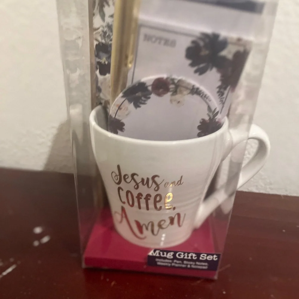Faith Coffee Mug Gift Set . Mug + Pen + Notes . New in Box